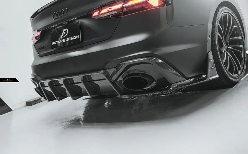 Future Design Carbon Fiber Rear Bumper Side Splitter For Audi Rs5 S5 A5 B9 B9.5 1