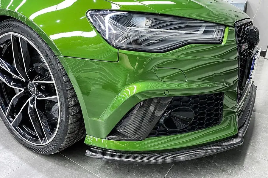 Darwinpro 2013-2018 Audi Rs6 Avant Carbon Fiber Front Bumper Caps 1