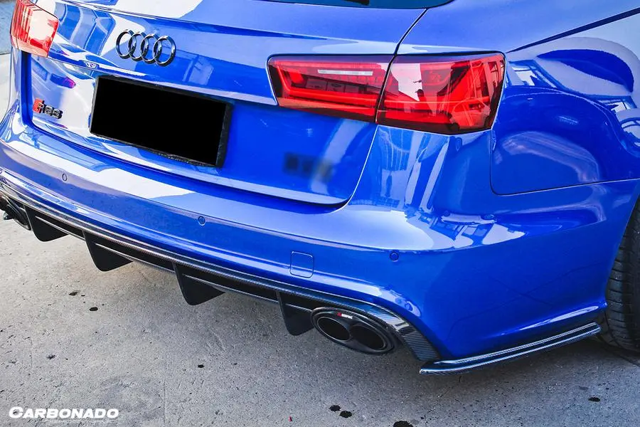 Carbonado 2013-2018 Audi Rs6 Avant Mn Style Carbon Fiber Rear Cap Splitter 1