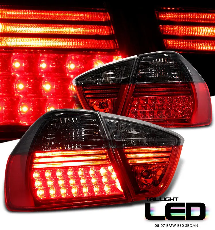 Bmw E90 05-08 3-Series Sedan Red & Smoke M3 Style Led Taillight 1