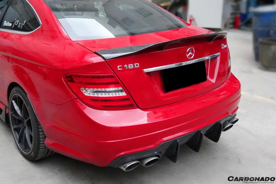 Carbonado Mercedes Benz W204 C Class/ C63 Amg Coupe Rt Style Carbon Fiber Trunk Spoiler 1