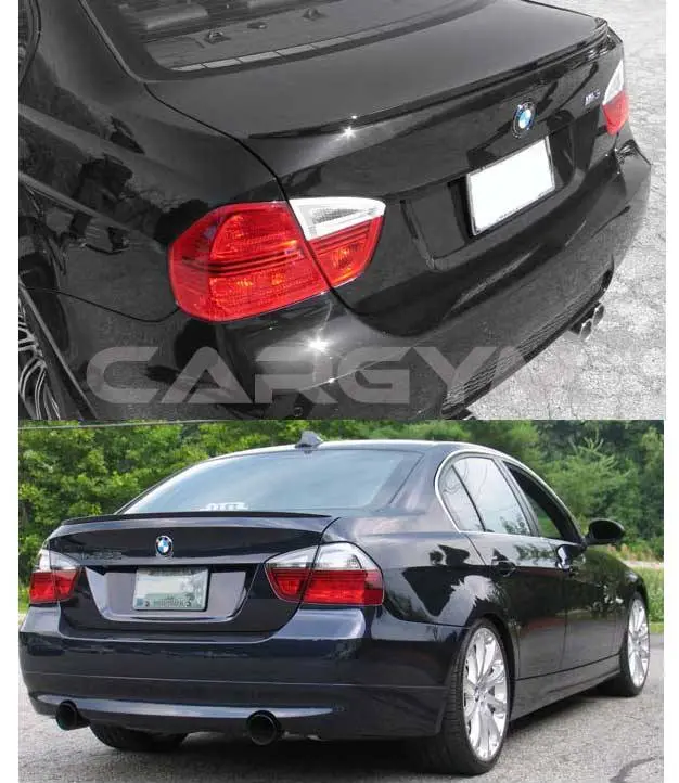Bmw E90 3-Series M3 Style Carbon Fiber Rear Trunk Lip Spoiler 1