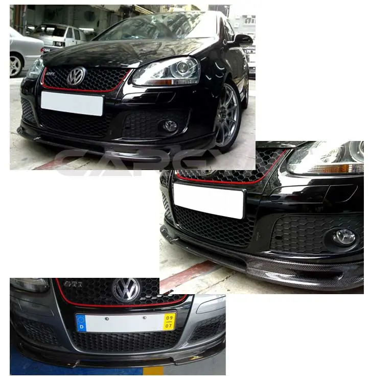 Volkswagen Golf 5 Mkv Abt Style Carbon Fiber Front Lip Spoiler 1