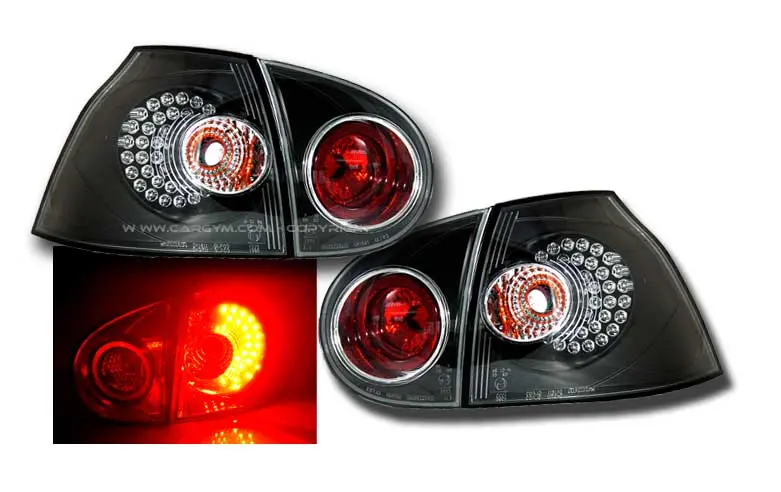 Vw Golf V R32 Mk5 Gti Black Housing Led Tail Lights For 2006-08 1