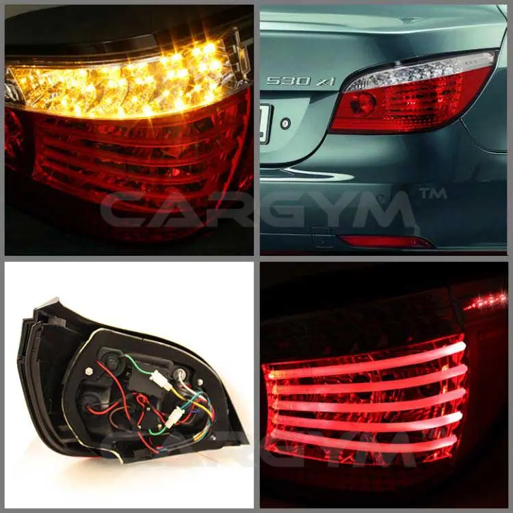 Bmw E60 5-Series 04-08 Facelift Style Red & Clear Led Taillight 1