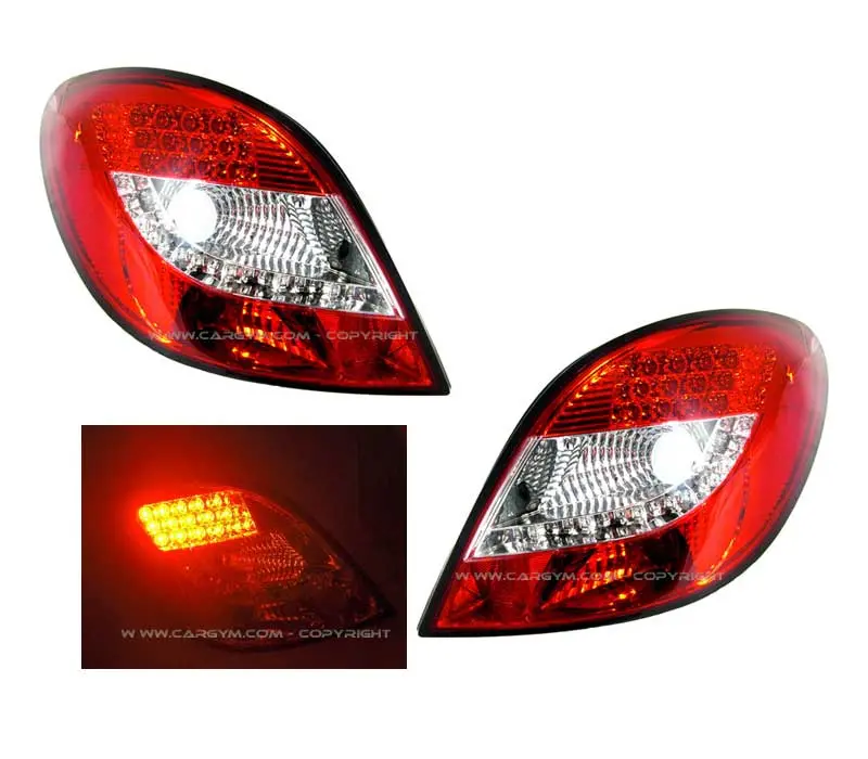 Peugeot 207 Hatch Red & Clear Led Taillight 2006-09 1