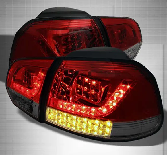 Vw Golf Vi Mk6 2009+ R Style Red & Smoked Led Taillight 1