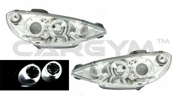 Peugeot 206/206Cc Led Angel Eyes Chrome Projector Headlight 1
