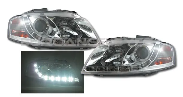 Audi 03-08 A3 8P1 8Pa Led Drl Devil Eye Chrome Headlight 1