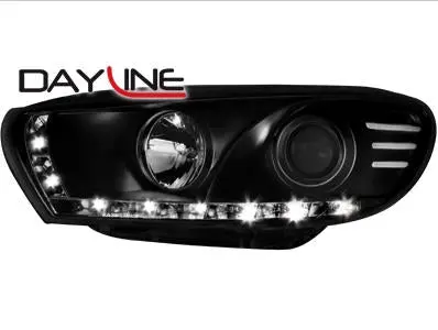 Volkswagen Scirocco Iii Daytime Led Black Projector Headlight 1