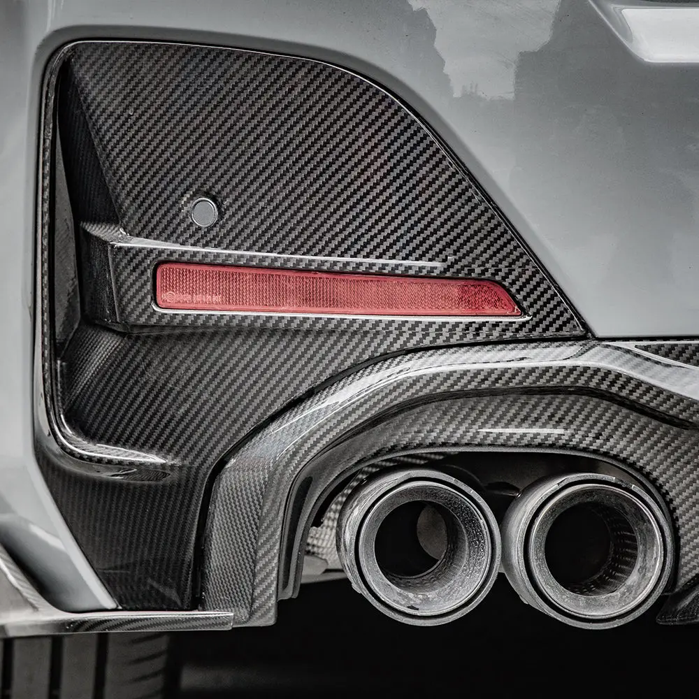 Sooqoo Bmw 4-Series / I4 G26 Dry Carbon Fiber Rear Bumper Trim 1