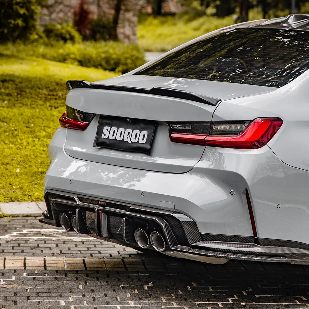 Sooqoo Bmw M4 G82 G83 Dry Carbon Fiber Diffuser + Rear Splitter 1