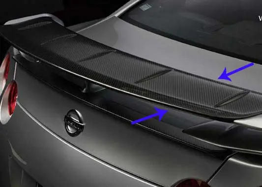 Nissan Gtr R35 W Style Carbon Fiber Rear Wing Blade 1