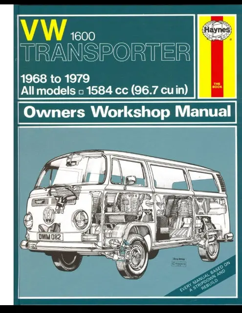 Workshop Manual 1600Cc - Kombi 1968 To 1979 1