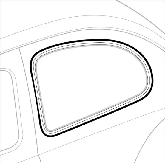 Pop Out Window Seal Rear, Left& Right - Beetle 1965 To 1979 1