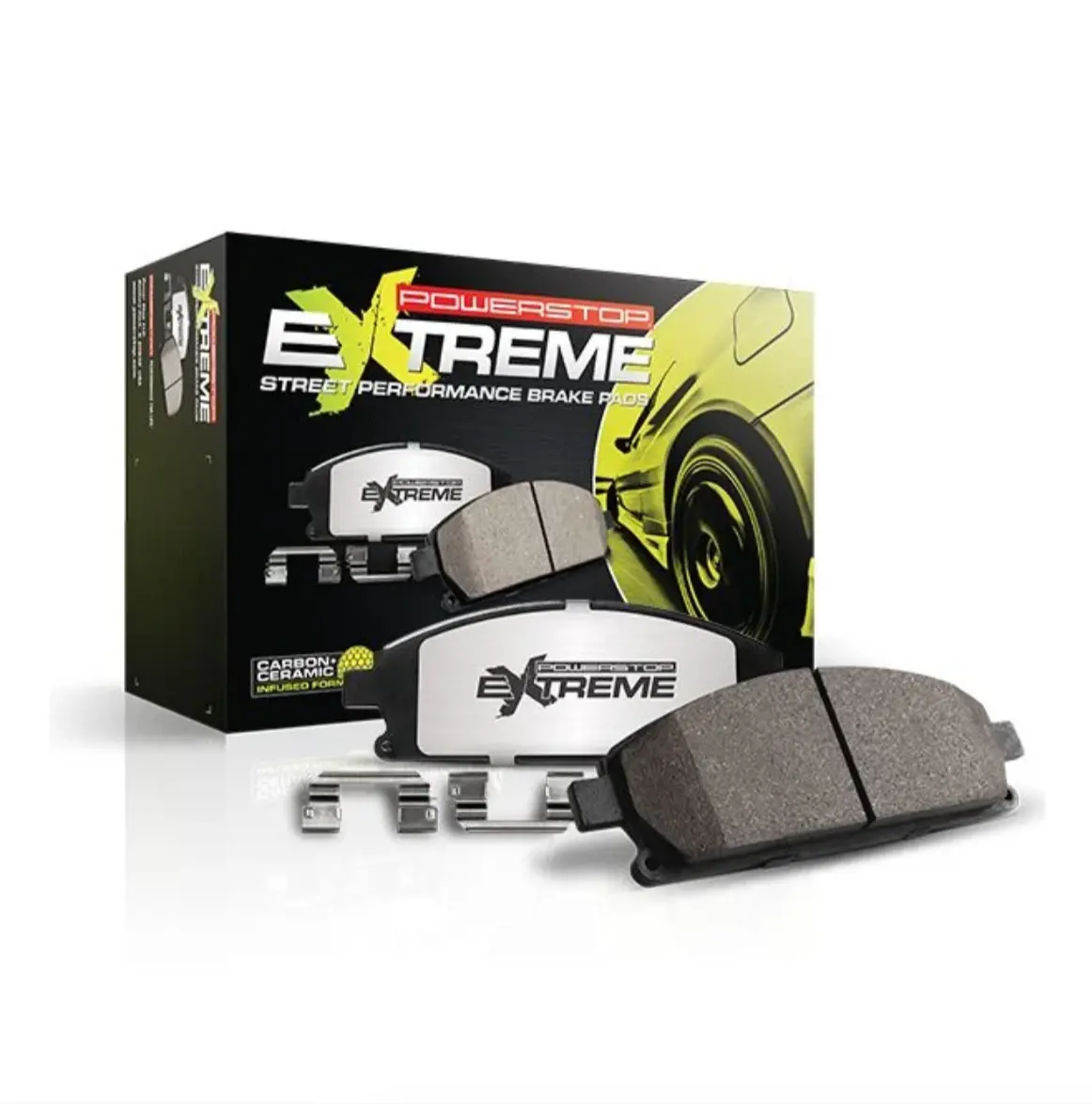 Powerstop Z26 Extreme Street Carbon Fiber Front Brake Pads For '20-'25 C8 Corvette (Z26-8009) 1