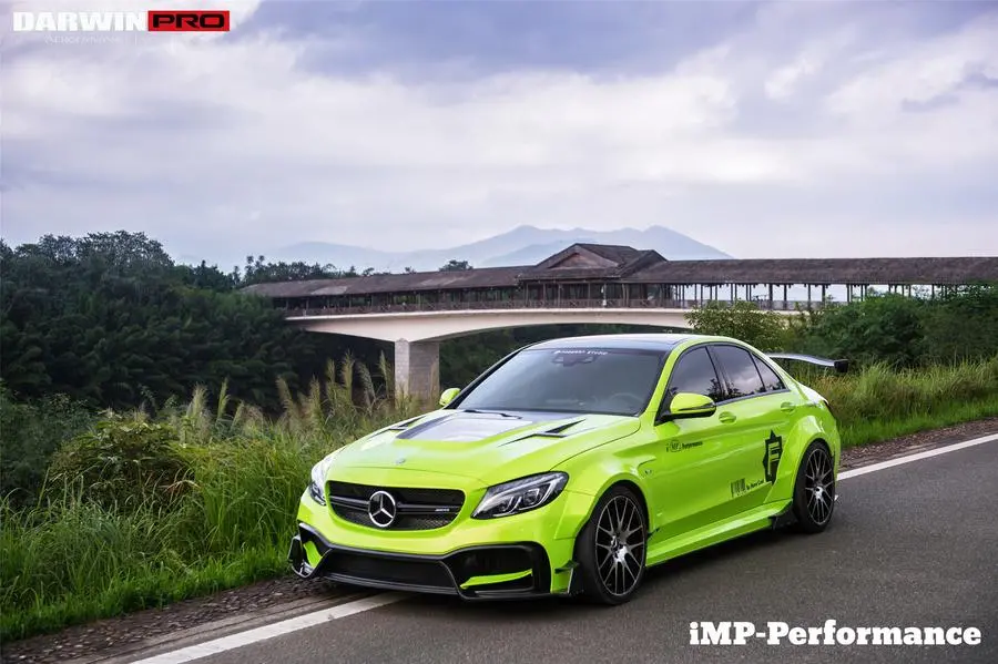 Darwinpro 2015-2018 Mercedes Benz W205 C63/S Amg Sedan Imp Style Partial Carbon Fiber Front Bumper Kit 1