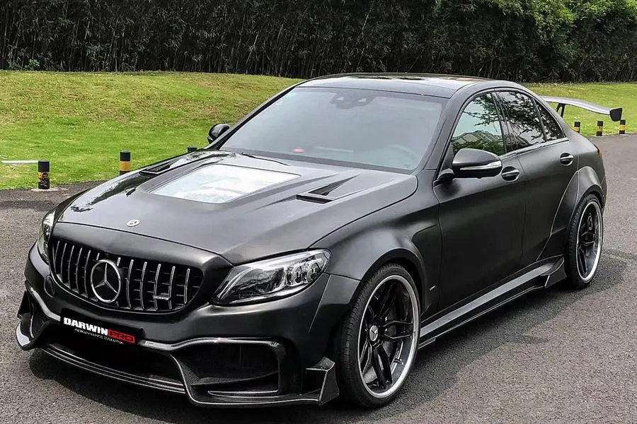 Darwinpro 2019-2021 Mercedes Benz W205 C63/S Amg Sedan Imp Style Partial Carbon Fiber Front Bumper Kit 1
