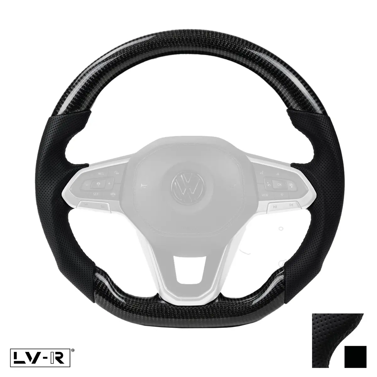 Carbon Flat Bottom T6.1 Wheel - Black 1