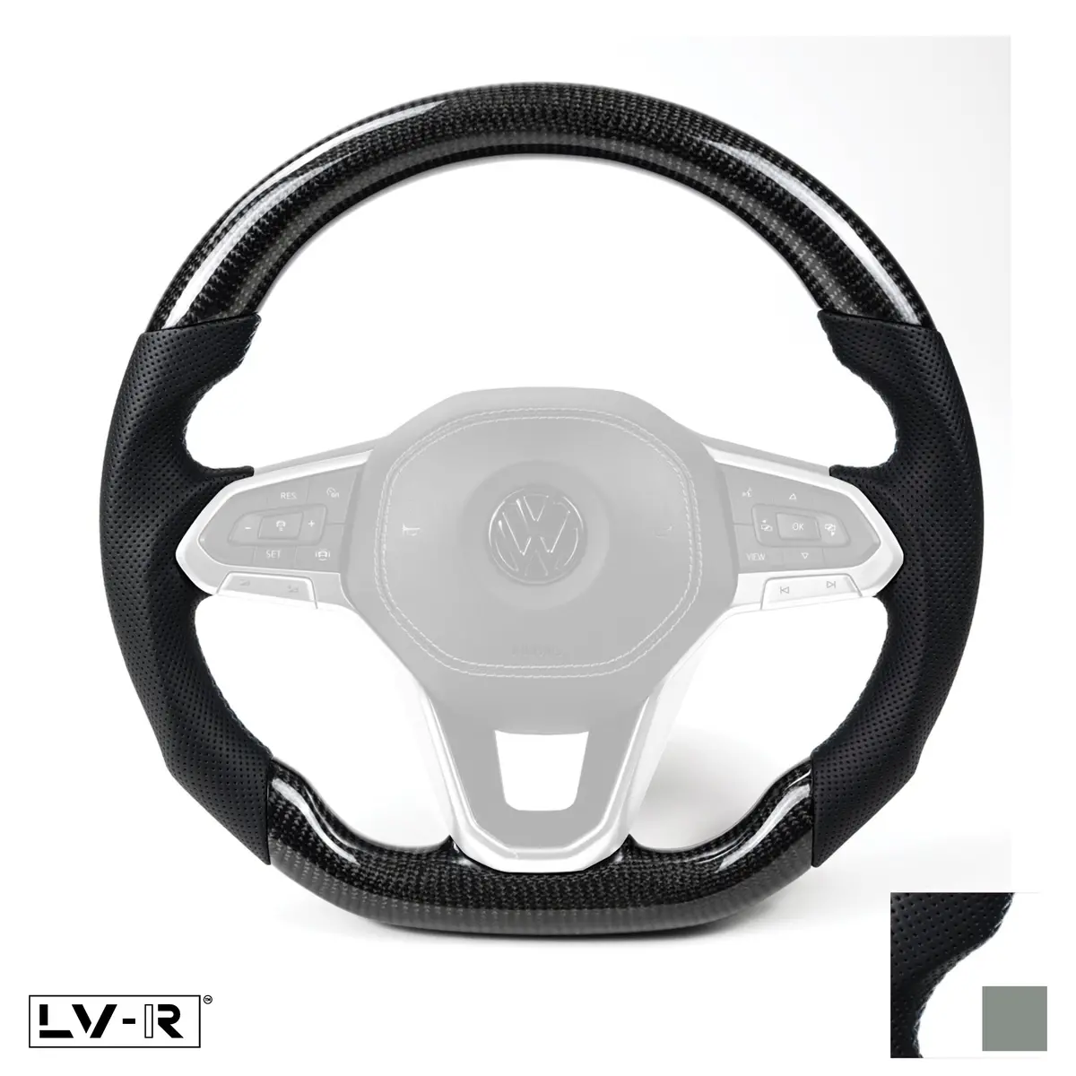Carbon Flat Bottom T6.1 Wheel - Grey 1