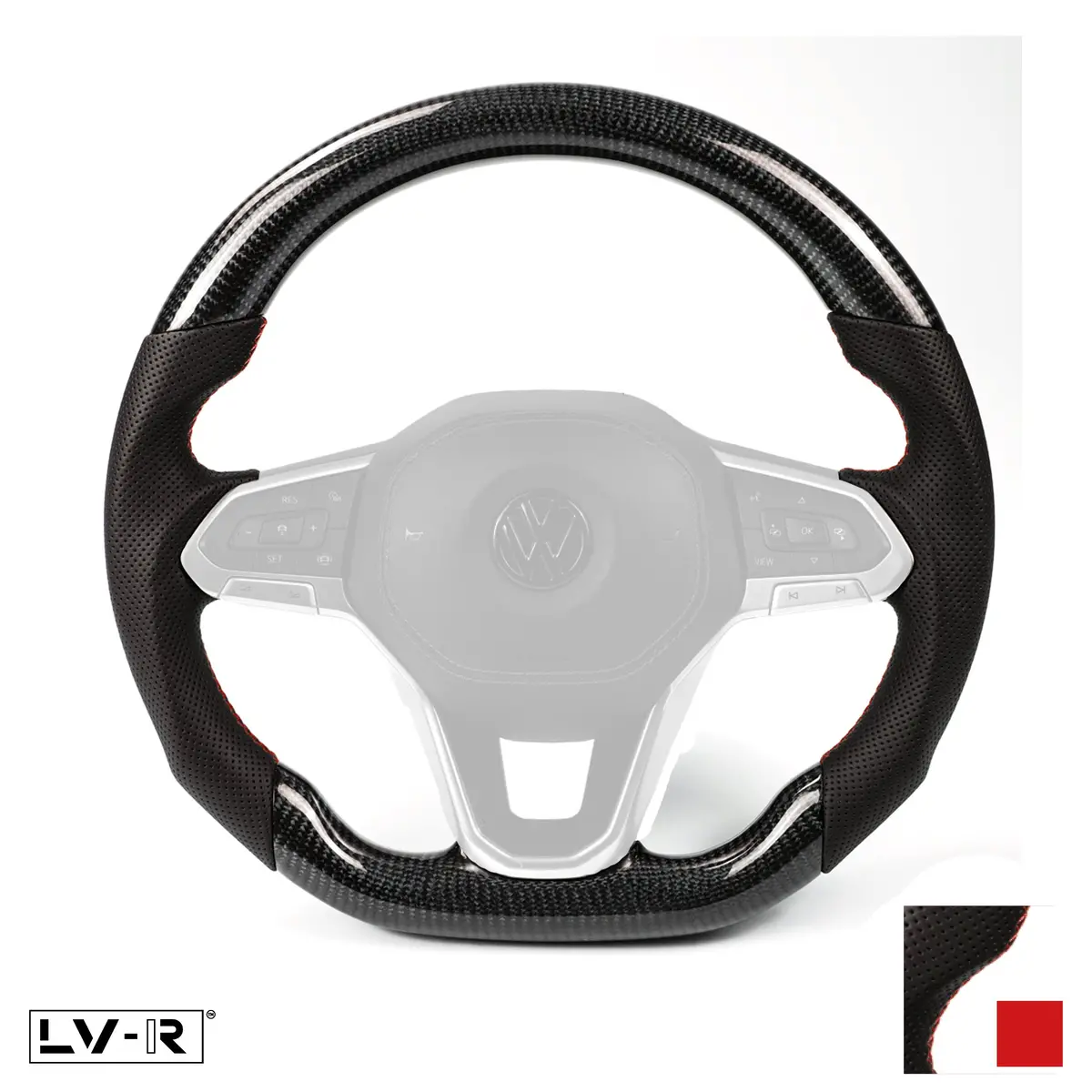 Carbon Flat Bottom T6.1 Wheel - Red 1