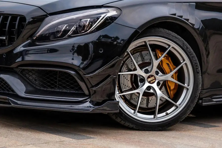 Takd Carbon Dry Carbon Fiber Front Bumper Canards For Mercedes Benz W205 C63 C63s 2016+  C205 Coupe / W205 Sedan / S205 Wagon 1