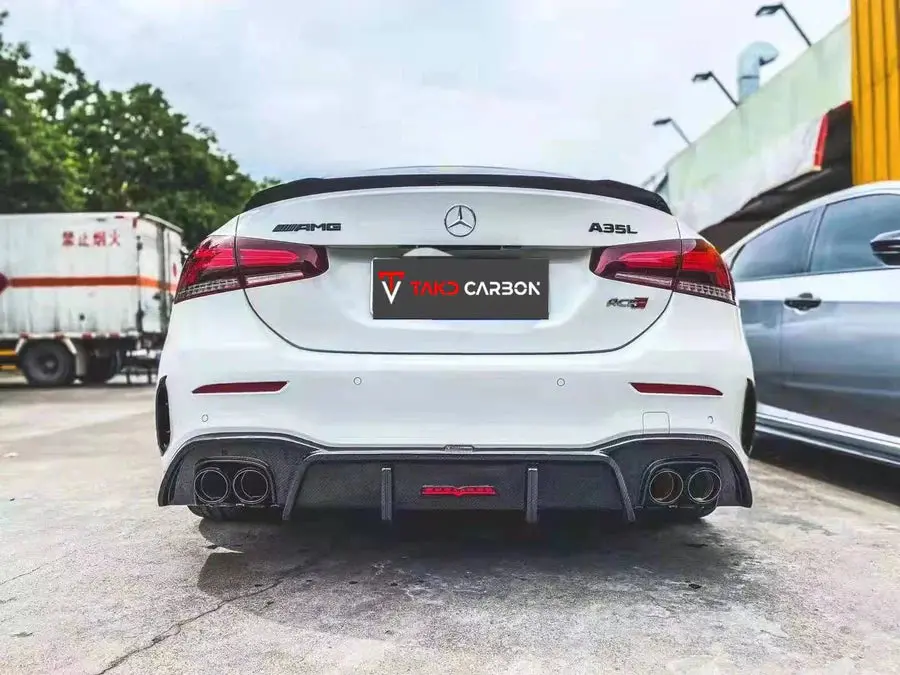 Takd Carbon Fiber Rear Diffuser For Mercedes Benz A35 A220 Sedan W177 2019+ 1