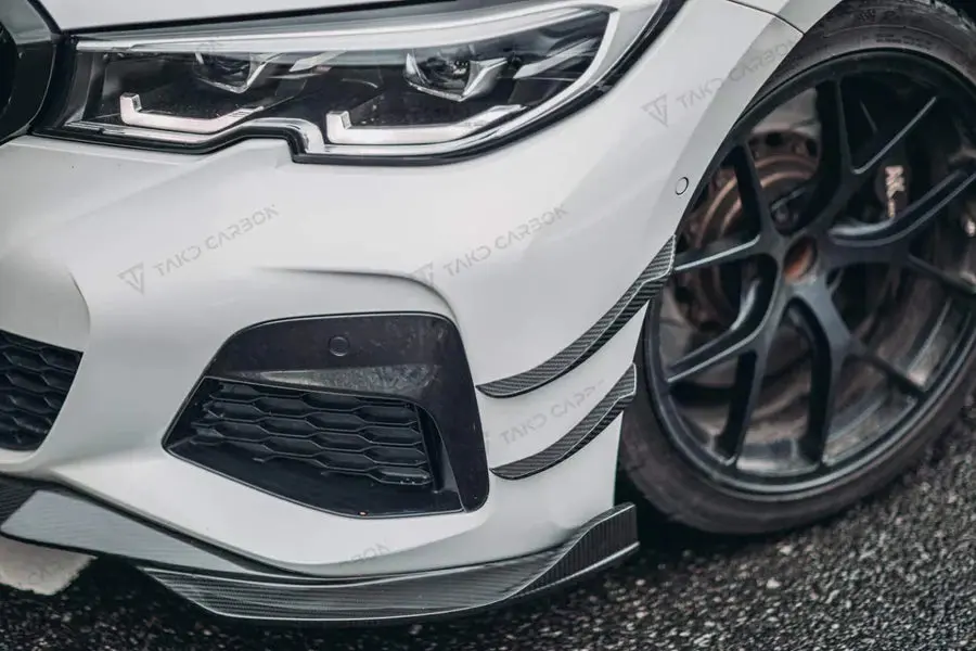 Takd Carbon Carbon Fiber Front Lip Ver.2 For Bmw 3 Series G20 330I M340i 2019-2022 1