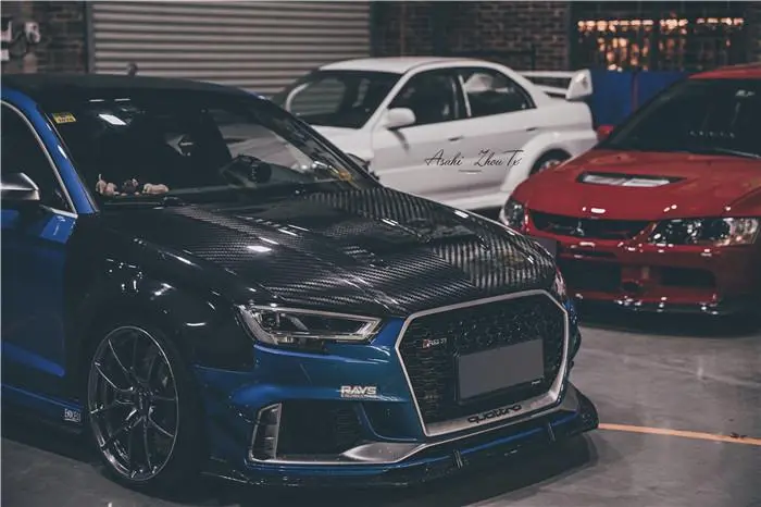 Takd Carbon Dry Carbon Fiber Double-Sided Hood Bonnet For Audi Rs3 2018-2020 & S3 A3 2014-2020 1