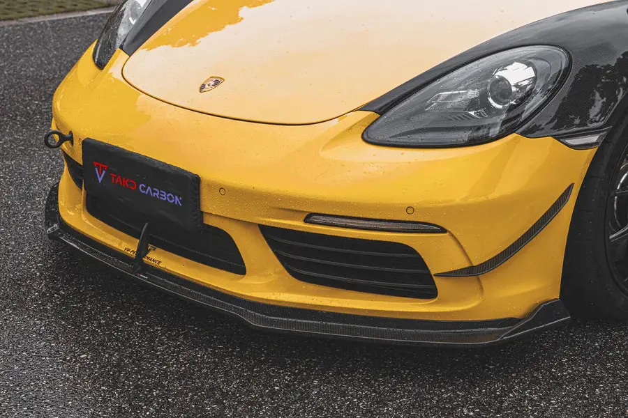 Takd Carbon Dry Carbon Fiber Front Lip For Porsche 718 Boxster / Cayman 1
