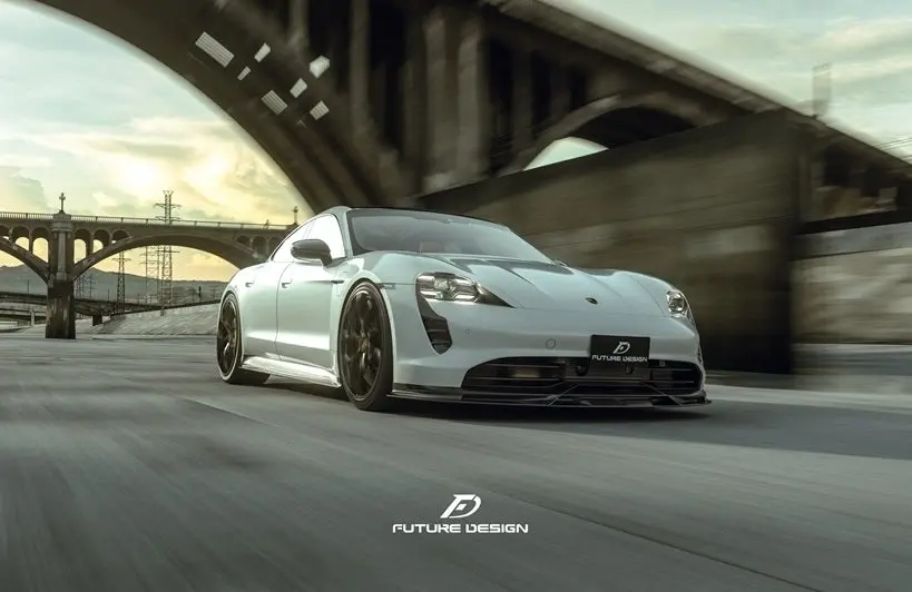 Future Design Carbon Fiber Front Lip For Porsche Taycan 2020+ 1