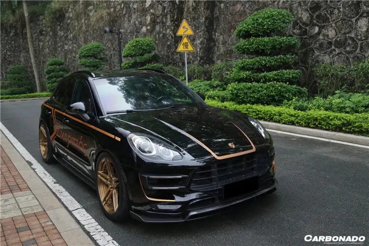 Carbonado Ats Carbon Fiber Front Lip Spoiler For Porsche Macan Gts / Macan Turbo / Turbo S 2014-2017 2