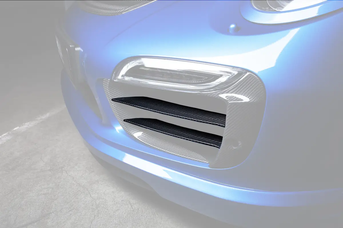 Techart Carbon Grille Trim Bar, 'Matte' For Porsche 991.1 Turbo S Up To My 16 1
