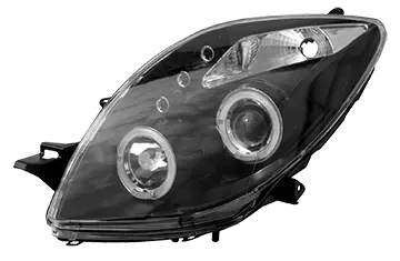 Toyota Yaris/Vitz 05+ Led Angel Eyes Black Housing Headlight 1