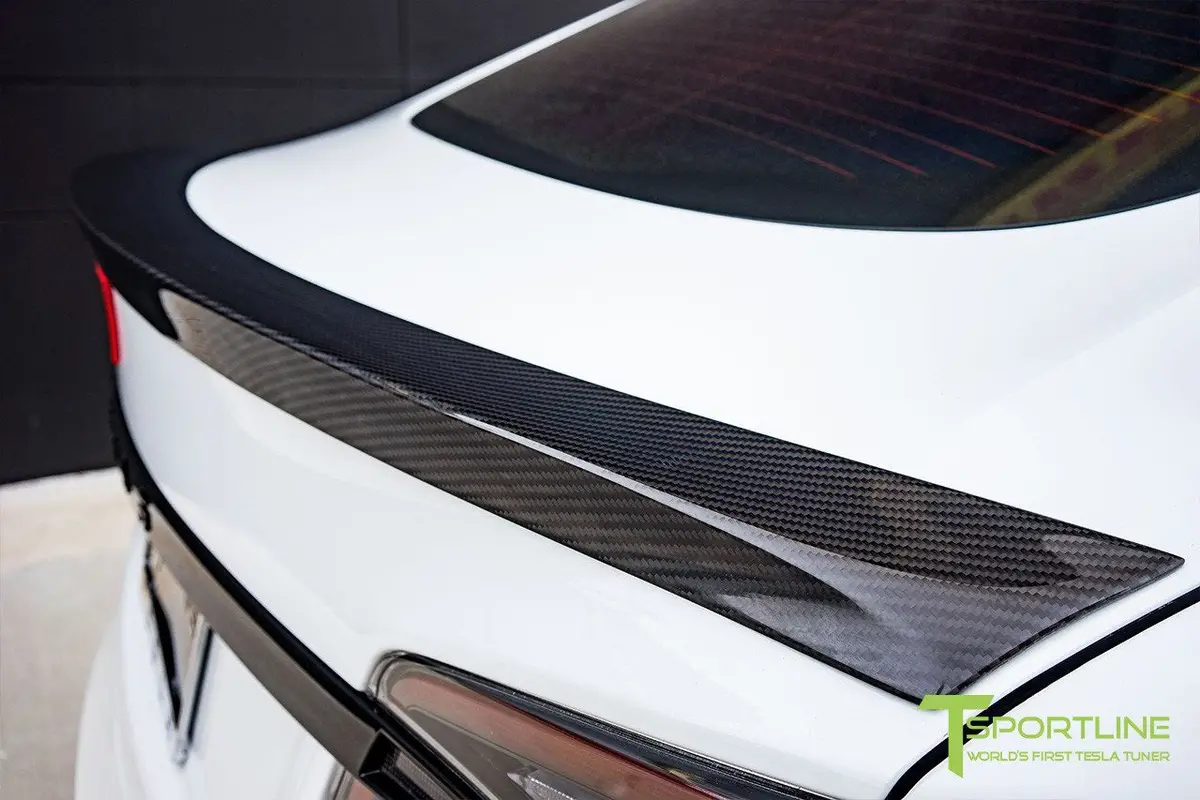 T-Sportline Tesla Model S Carbon Fiber Trunk Wing Spoiler 1