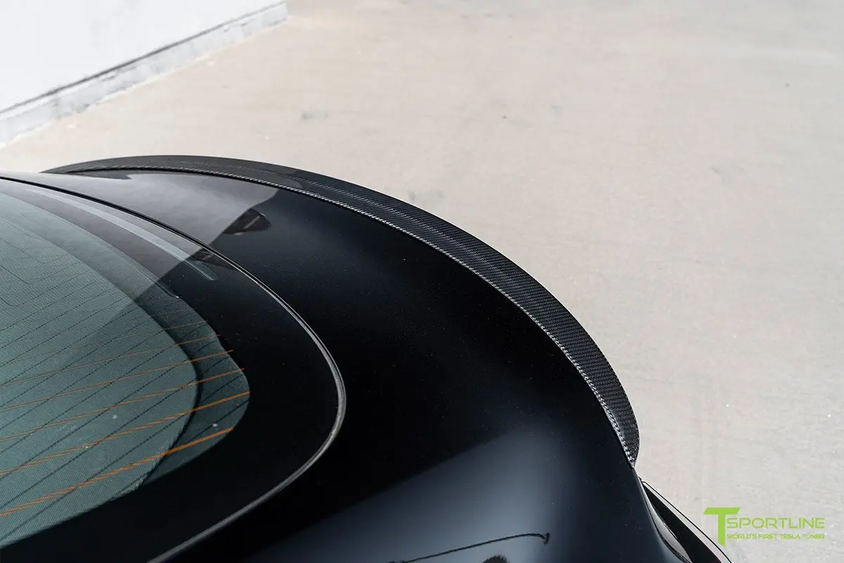T-Sportline Tesla Model 3 Carbon Fiber Executive Trunk Wing Lip 1