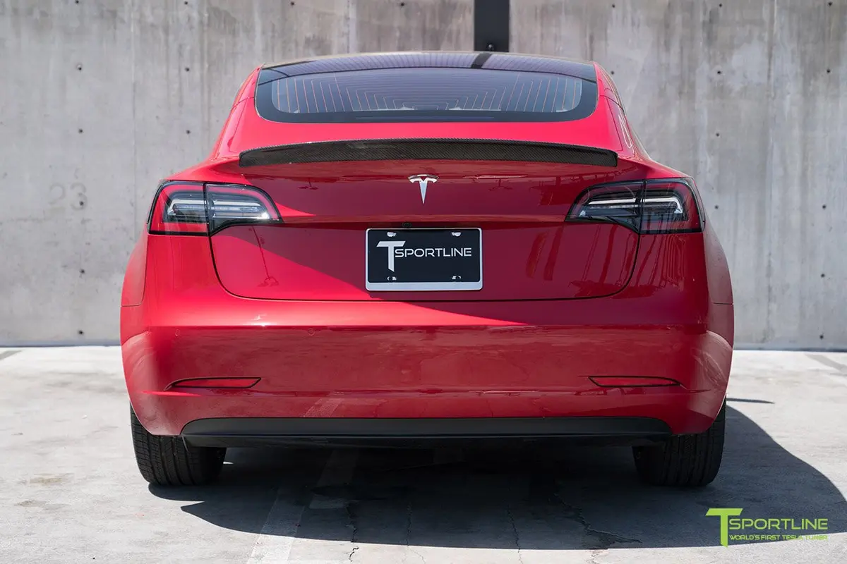 T-Sportline Tesla Model 3 Carbon Fiber Sport Trunk Wing Spoiler 1