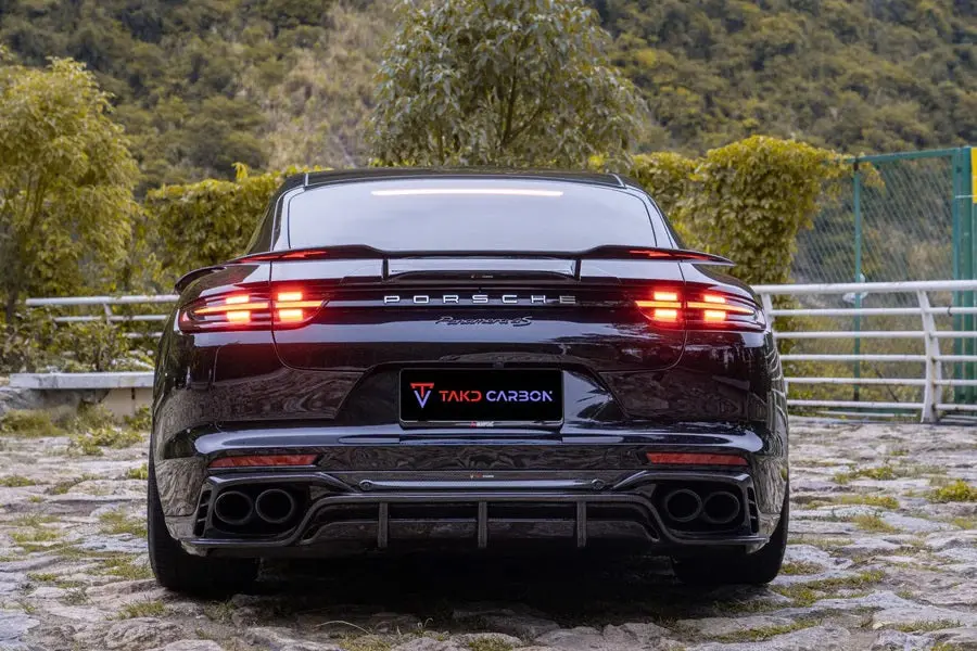 Takd Carbon Carbon Fiber Rear Diffuser For Porsche Panamera 4 & 4S & Turbo 971 2017+ 1