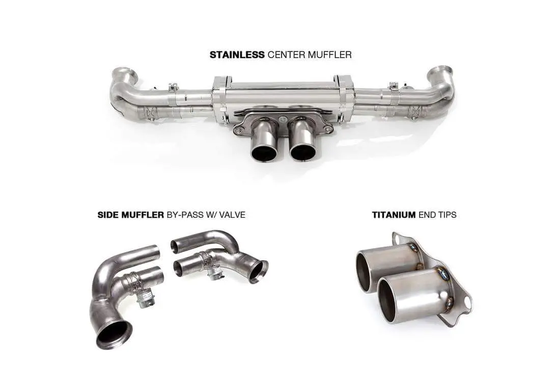 Tubi Style Italy Porsche 911 991 Gt3 Center Muffler W/ Side Muff 1