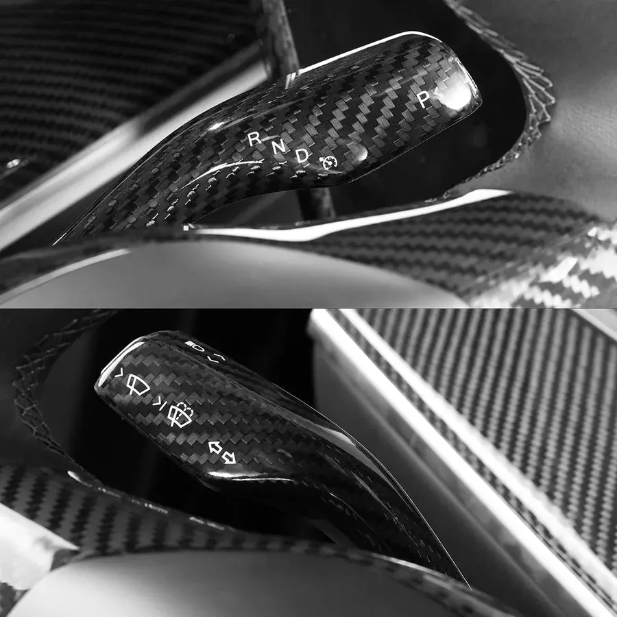Carbonati Usa Tesla Model 3 / Model Y Dry Carbon Fiber Turn Signal & Wiper Stalk Covers 1