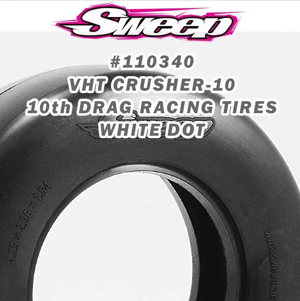 110340 White Dot (Medium) Vht Crusher-10 Drag Slick W/O Foam 1