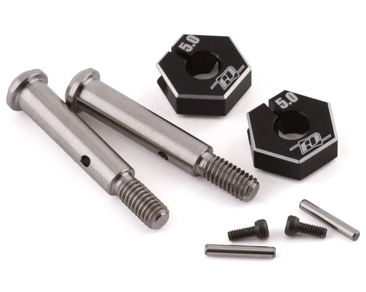 Rdrp0542 B6.2 Ti. Front Axle W/ 5Mm Clamping Hex 1