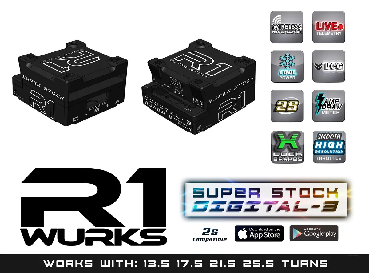 R1 Wurks "Super Stock" 2S Digital 3 Esc 1