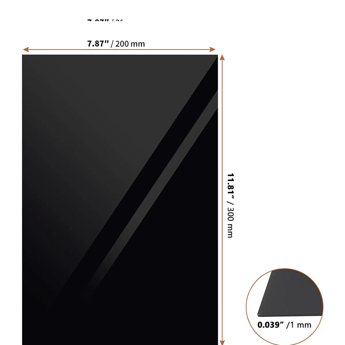 8X12" .060 Black Lexan Sheet 1