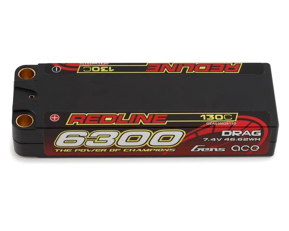 63002S13d Redline "Drag" 2S 130C Lipo Battery Pack W/8Mm Bullets 1