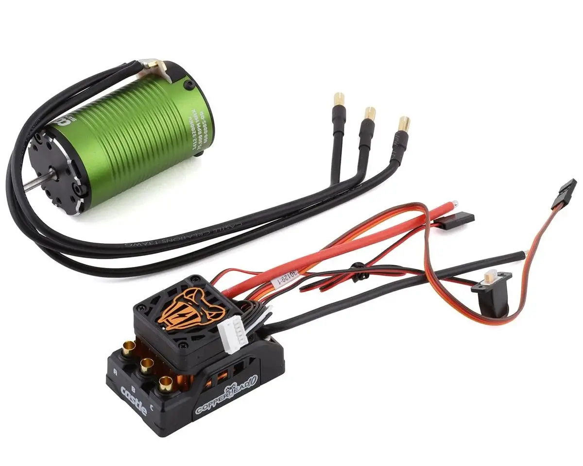 010-0166-09 Copperhead 10 - 1412-3200Kv Sensored Motor Combo 1