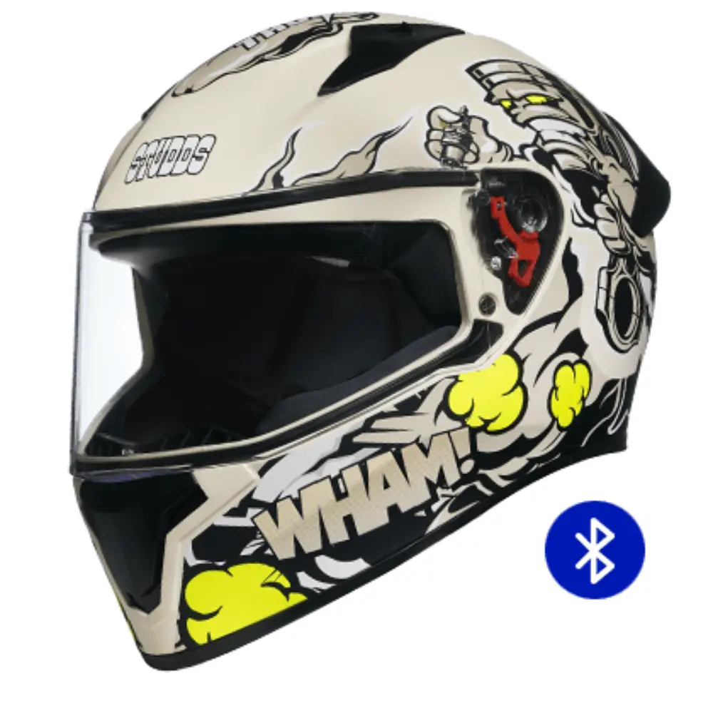 Helmet Full Face Bluetooth Thunder D10 Decor With Battery Studds 1