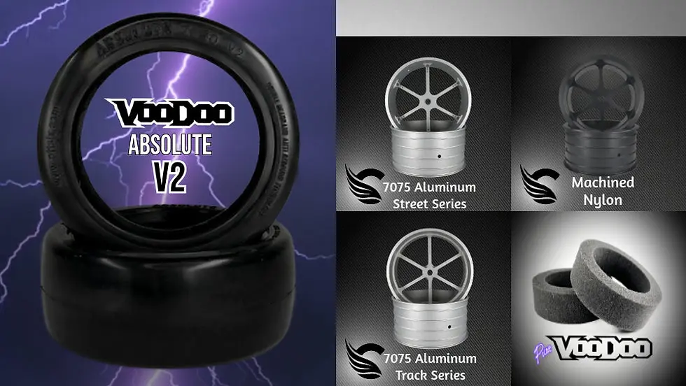 Voodoo Absolute V2 Belted Rear Drag Tire (Pair) Choose Compound 1