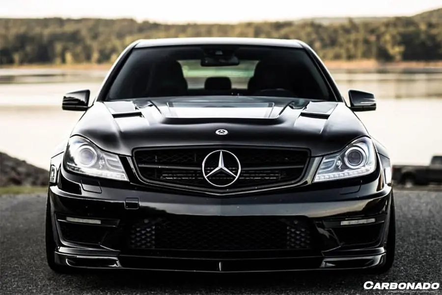 Carbonado 2012-2014 Mercedes Benz W204 C63 Amg Vs Style Carbon Fiber Front Lip Spoiler 1