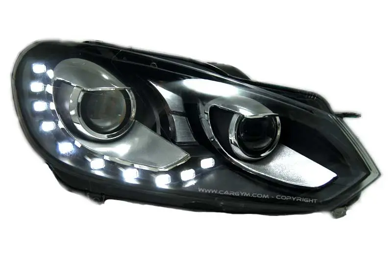 Volkswagen Golf 6 Vi  Oem Style Led Drl Projector Hid Headlight 1